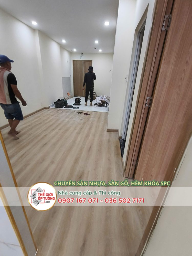 Thi công sàn nhựa hèm khóa Quận 12 TPHCM - Vật tư chính hãng