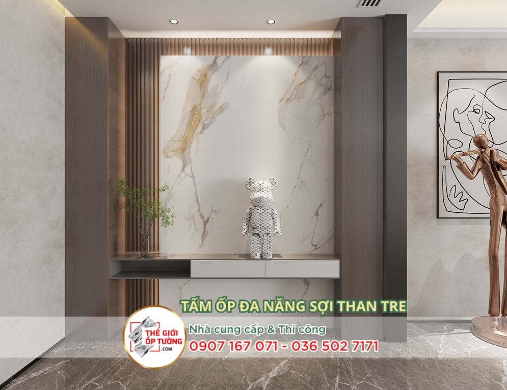 Dịch vụ thi công tấm ốp than tre giả đá tại TPHCM