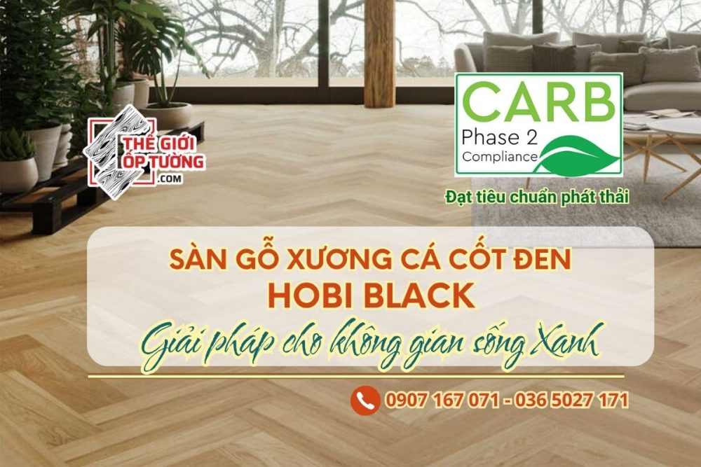 Sàn gỗ xương cá HOBI Black cốt đen