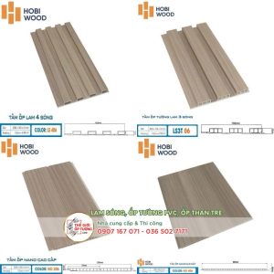 Tấm Nano và Lam Sóng Ốp Tường HOBI Wood đồng màu 06