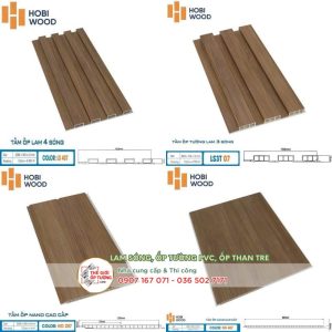 Tấm Nano và Lam Sóng Ốp Tường HOBI Wood đồng màu 07