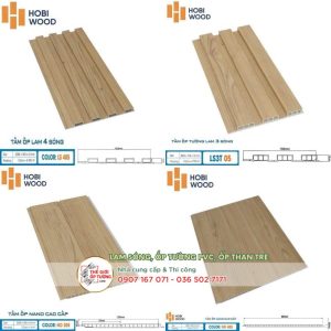 Tấm Nano và Lam Sóng Ốp Tường HOBI Wood đồng màu 05
