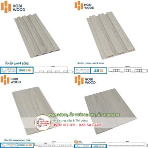 Tấm Nano và Lam Sóng Ốp Tường HOBI Wood đồng màu 03