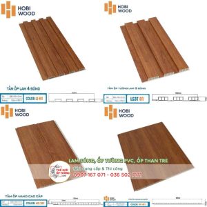 Tấm Nano và Lam Sóng Ốp Tường HOBI Wood đồng màu 01