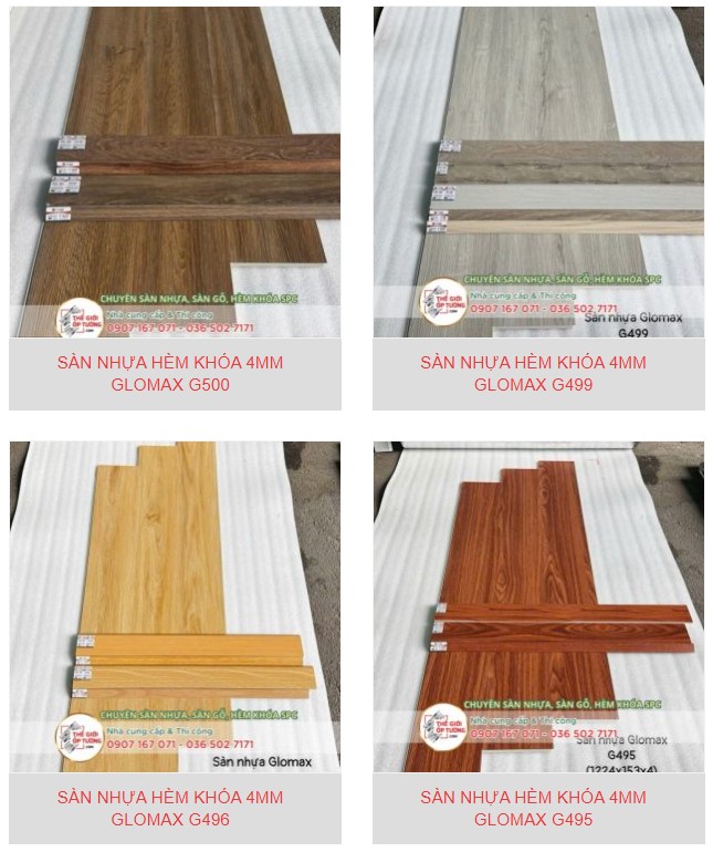 Sàn Nhựa Hèm Khóa Glomax 4mm