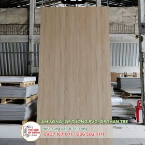 Ốp tường ván nhựa nội thất phủ phim vân gỗ