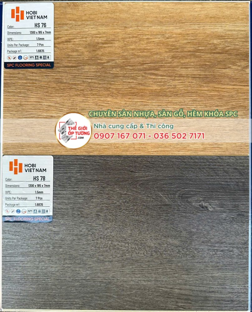 Sàn Nhựa Gỗ SPC Hèm Khóa HOBI 8.5mm