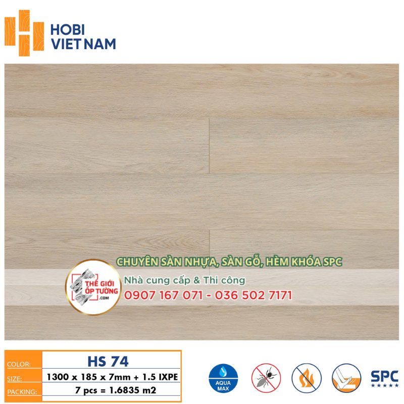 Sàn Nhựa Gỗ SPC Hèm Khóa HOBI 8.5mm 74