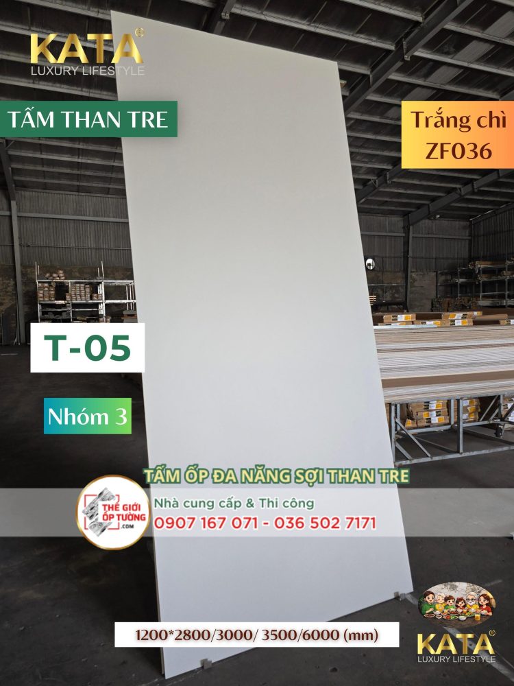 Ốp tường than tre KATA trắng chì 05