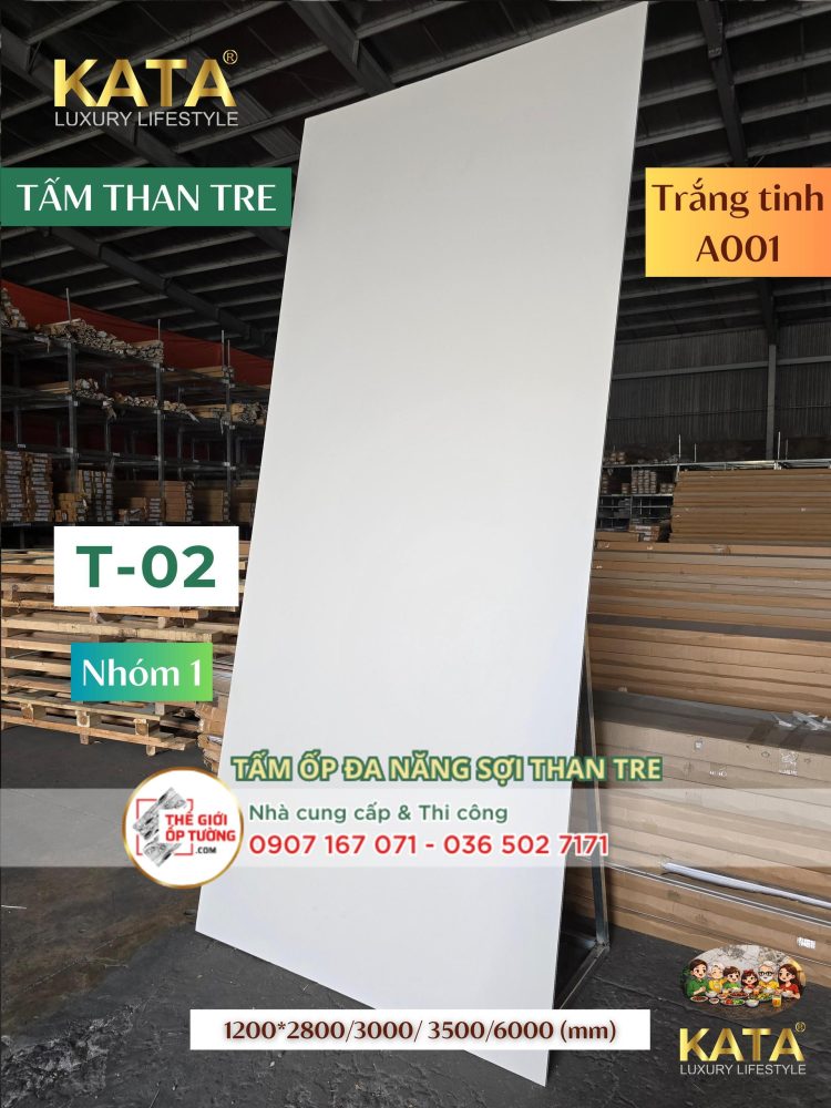 Ốp tường than tre KATA trắng tinh 02