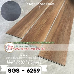 Sàn Nhựa Vân Gỗ Hèm Khóa Sẵn Đế SGS 5mm 6259