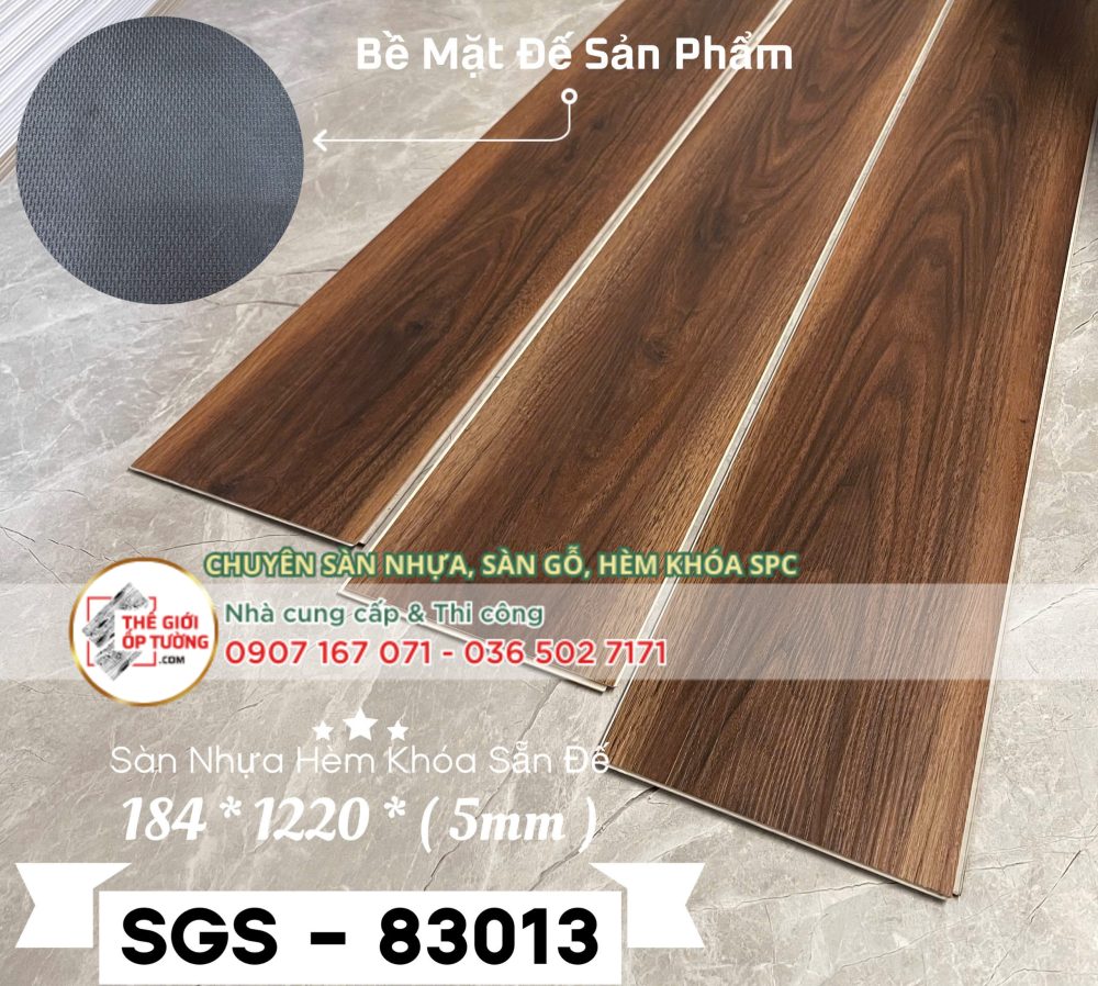 Sàn Nhựa Vân Gỗ Hèm Khóa Sẵn Đế SGS 5mm 83013