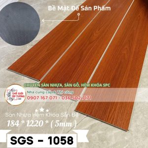 Sàn Nhựa Vân Gỗ Hèm Khóa Sẵn Đế SGS 5mm 1058