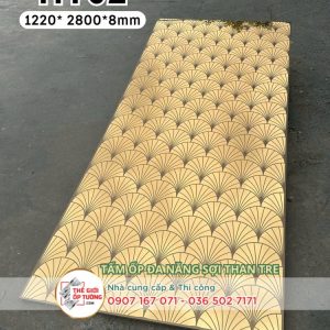 Tấm ốp tường than tre gương vàng HT02