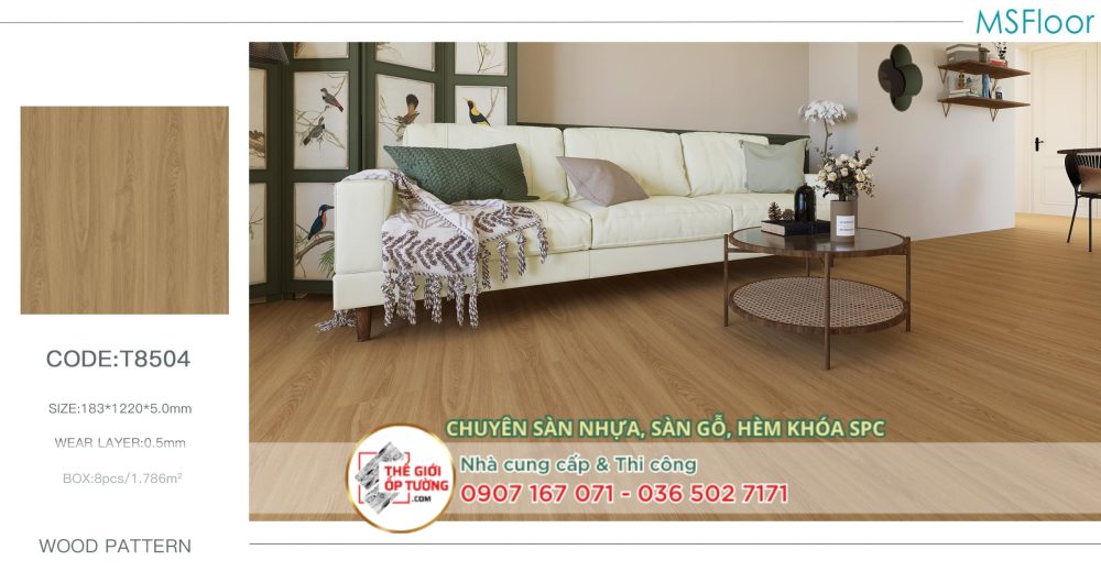 Sàn nhựa gỗ hèm khóa dẻo LVT 5mm MS Floor 04