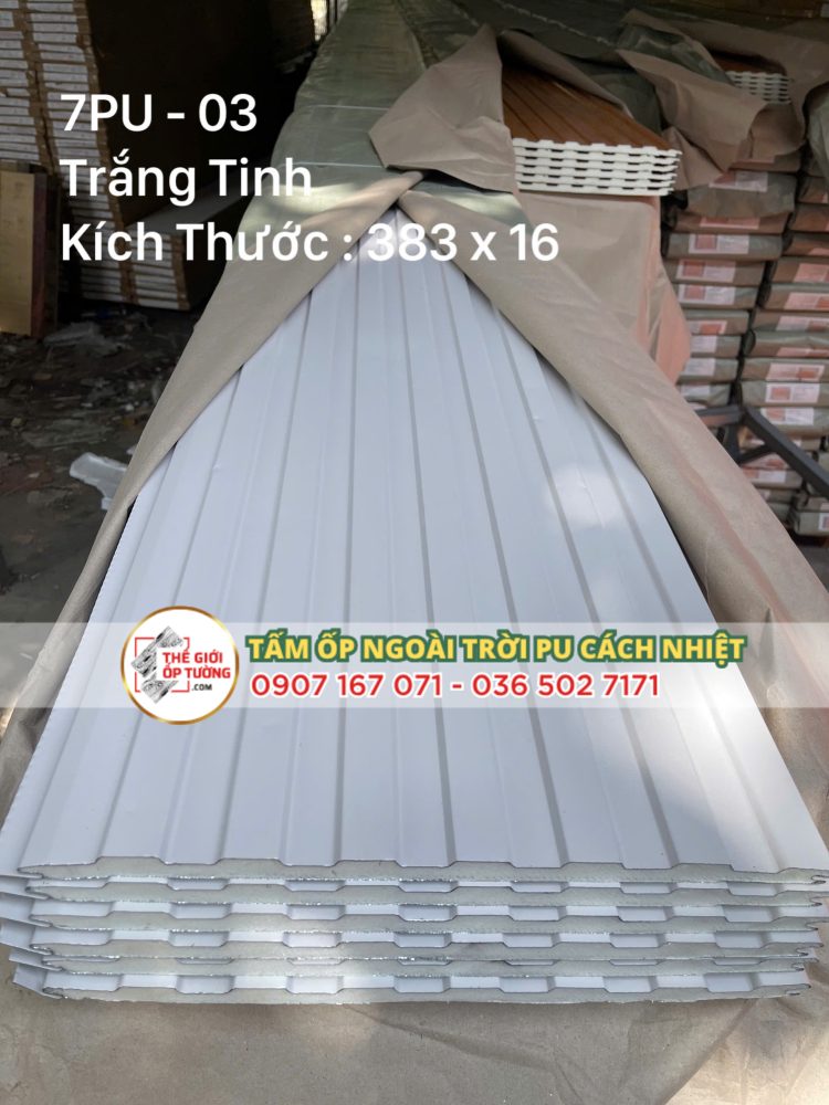 Tấm Ốp PU Lam Sóng Cách Nhiệt 01