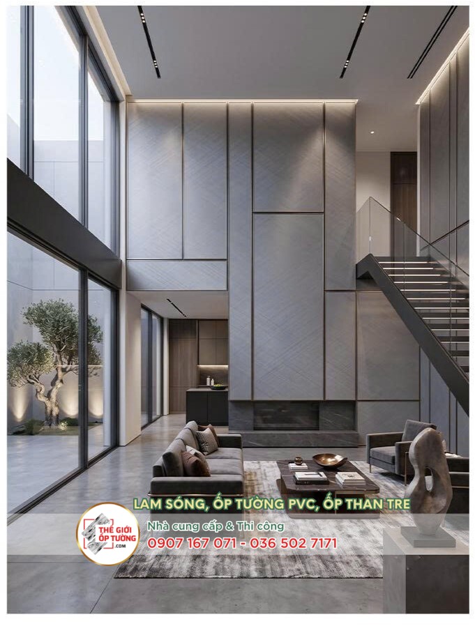 Thế Giới Ốp Tường - Cung cấp và thi công PVC phủ phim than tre HOBI