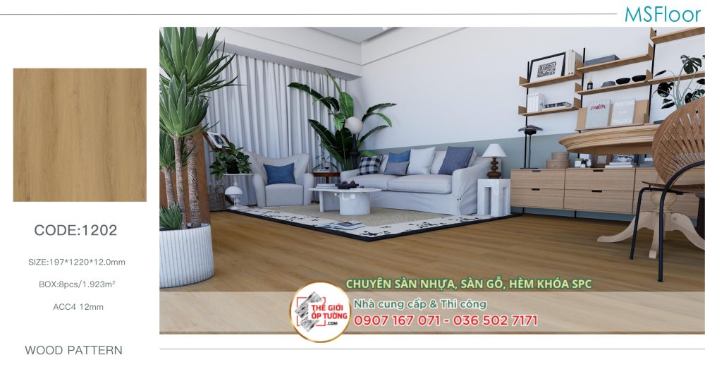 Sàn Gỗ Cốt Đen 12mm MSFLOOR Click 02