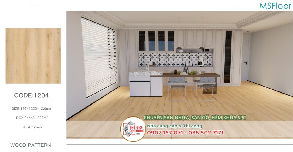 Sàn Gỗ Cốt Đen 12mm MSFLOOR Click 04