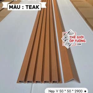 Ốp Gỗ Nhựa Composite Ngoài Trời ASA Lam 5 sóng TEAK