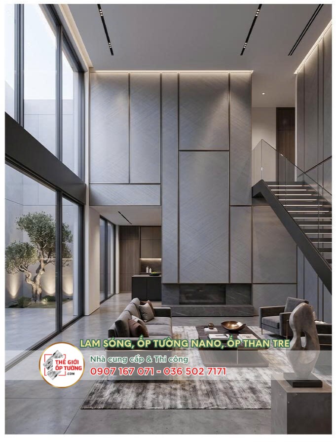 chi phí ốp tường PVC phim than tre hợp lý